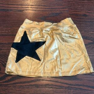 Glamorous Gold Mini Skirt with Black Star